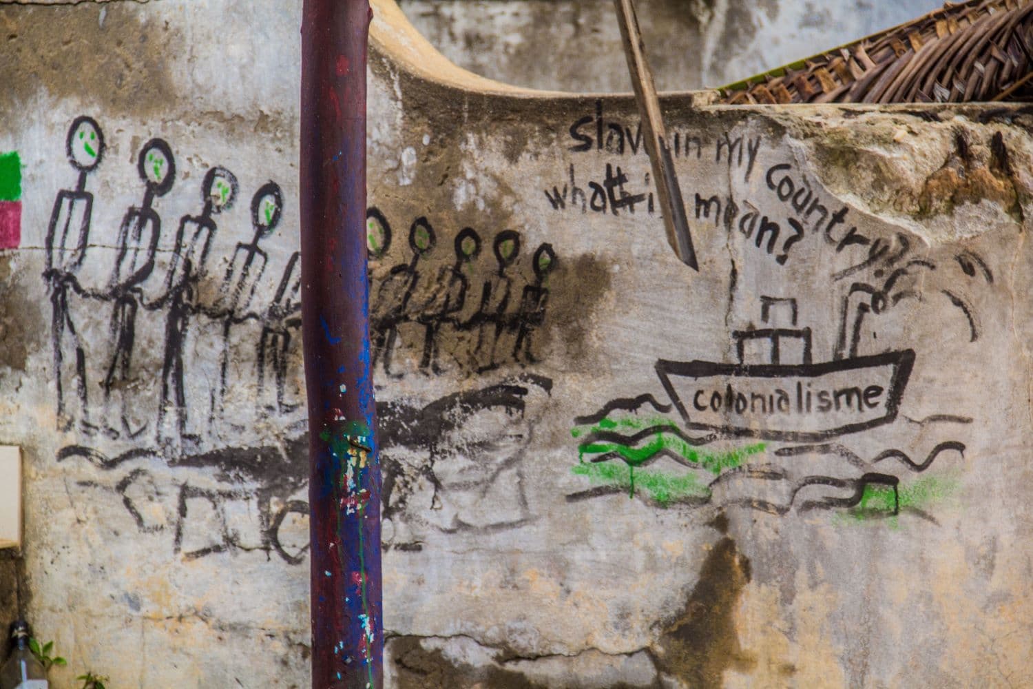 Fresque murale de la Route des Esclaves à Ouidah, Bénin
